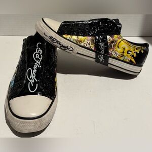 Vintage Ed Hardy Women’s Size US 5 Low Top Y2K Slip-on Laceless Sneakers Shoes